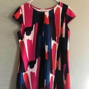 EUC Multi Color Scuba Knit Dress Size 16